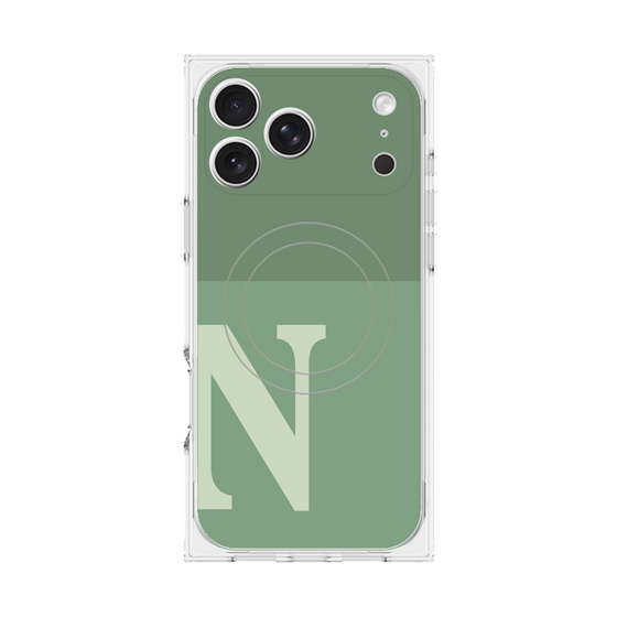 Premium Square Case with MagSafe［ Original - initial two tone - N green ］