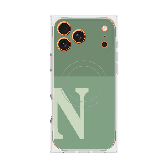 Premium Square Case with MagSafe［ Original - initial two tone - N green ］