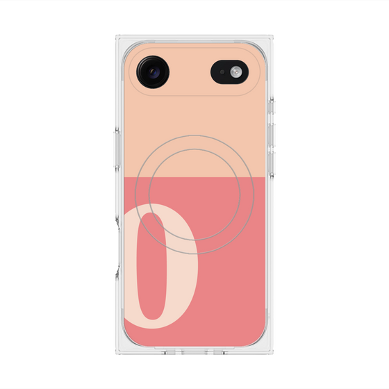 Premium Square Case with MagSafe［ Original - initial two tone - O pink ］