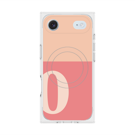 Premium Square Case with MagSafe［ Original - initial two tone - O pink ］