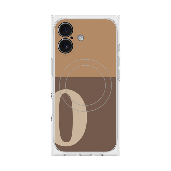 Premium Square Case with MagSafe［ Original - initial two tone - O brown ］