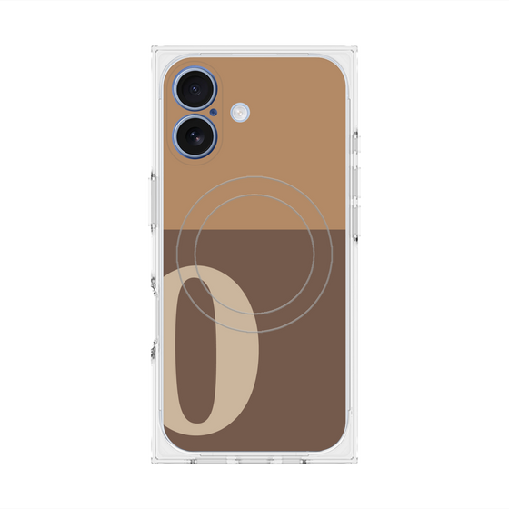 Premium Square Case with MagSafe［ Original - initial two tone - O brown ］