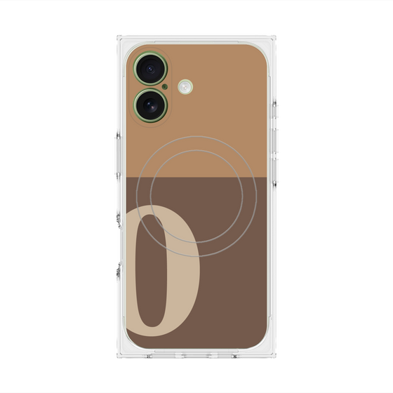 Premium Square Case with MagSafe［ Original - initial two tone - O brown ］