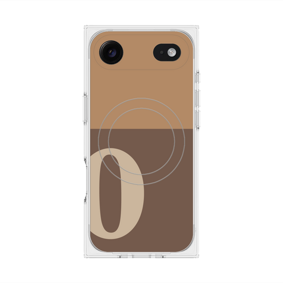 Premium Square Case with MagSafe［ Original - initial two tone - O brown ］