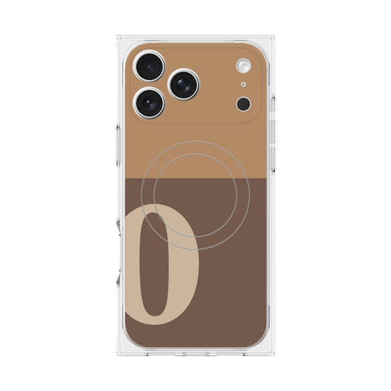 Premium Square Case with MagSafe［ Original - initial two tone - O brown ］