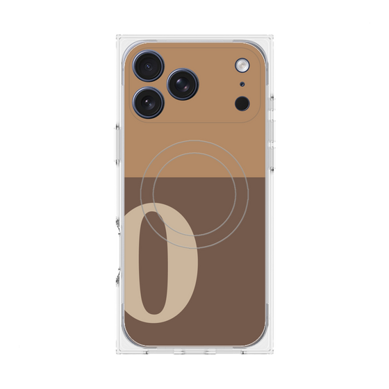 Premium Square Case with MagSafe［ Original - initial two tone - O brown ］