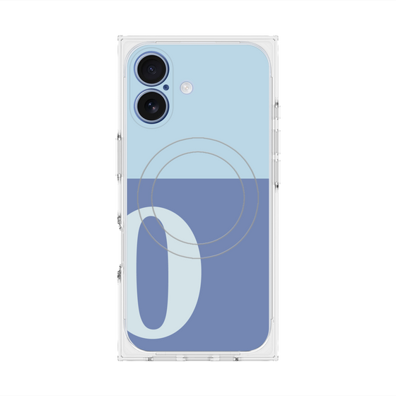 Premium Square Case with MagSafe［ Original - initial two tone - O blue ］