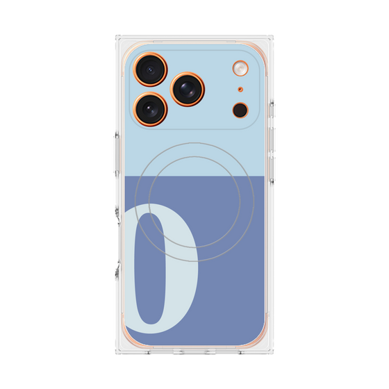 Premium Square Case with MagSafe［ Original - initial two tone - O blue ］