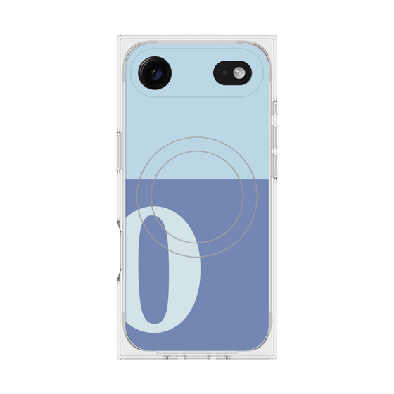 Premium Square Case with MagSafe［ Original - initial two tone - O blue ］
