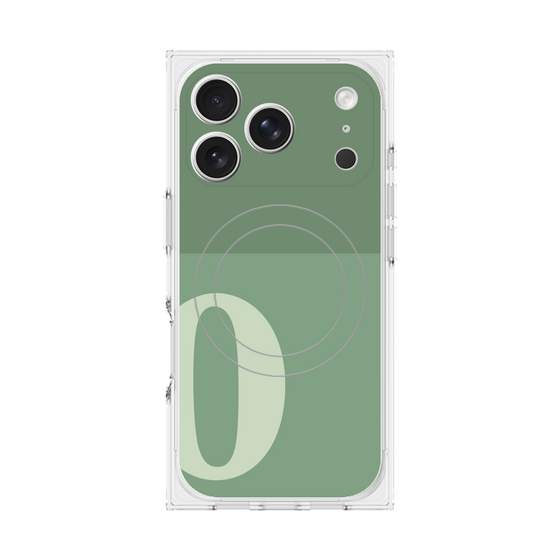 Premium Square Case with MagSafe［ Original - initial two tone - O green ］