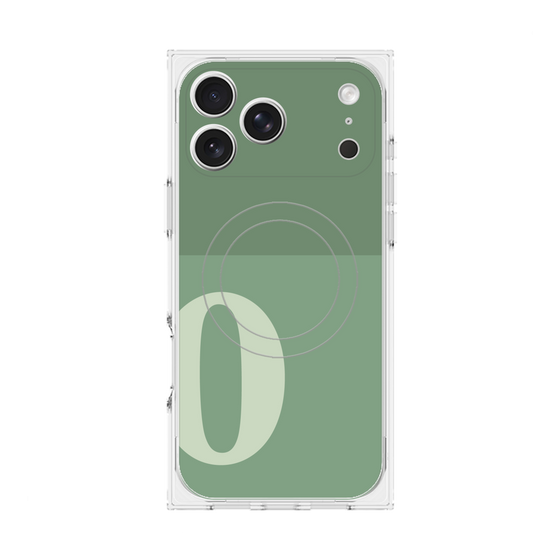 Premium Square Case with MagSafe［ Original - initial two tone - O green ］