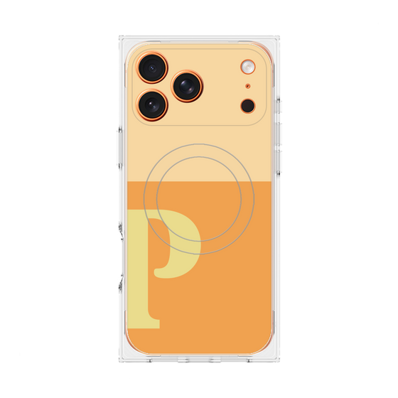Premium Square Case with MagSafe［ Original - initial two tone - P orange ］