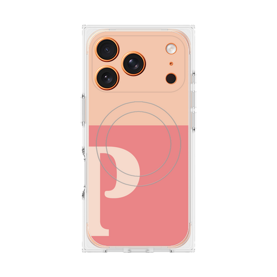 Premium Square Case with MagSafe［ Original - initial two tone - P pink ］