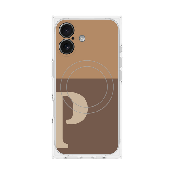 Premium Square Case with MagSafe［ Original - initial two tone - P brown ］