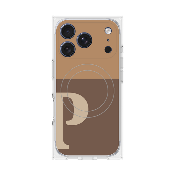 Premium Square Case with MagSafe［ Original - initial two tone - P brown ］