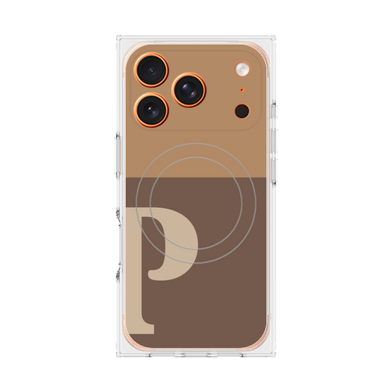 Premium Square Case with MagSafe［ Original - initial two tone - P brown ］