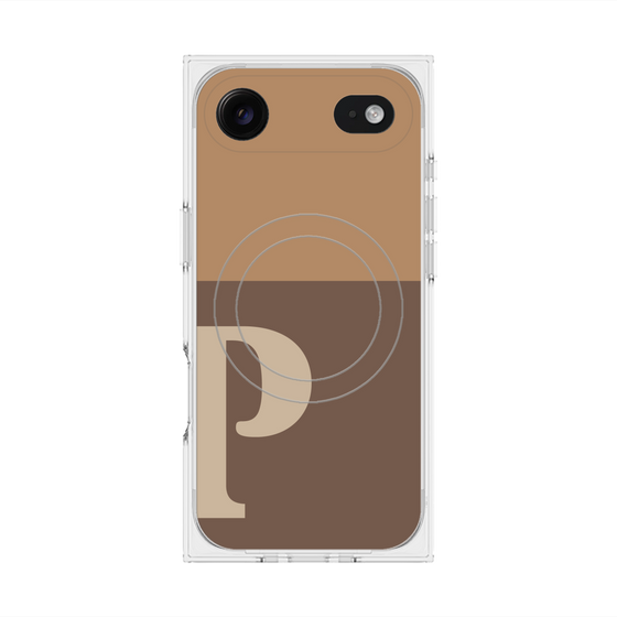 Premium Square Case with MagSafe［ Original - initial two tone - P brown ］