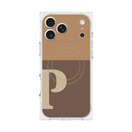 Premium Square Case with MagSafe［ Original - initial two tone - P brown ］