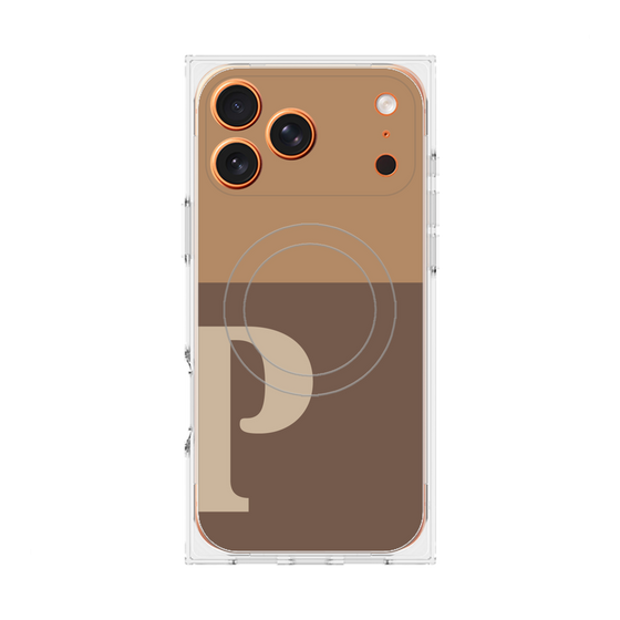 Premium Square Case with MagSafe［ Original - initial two tone - P brown ］