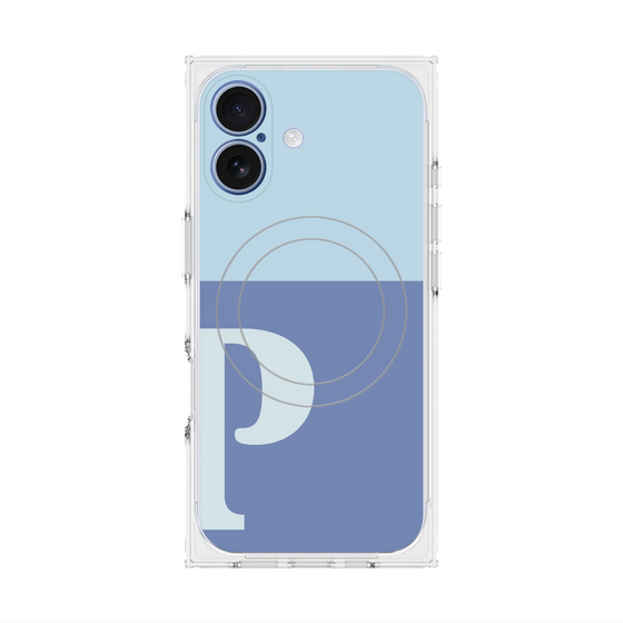 Premium Square Case with MagSafe［ Original - initial two tone - P blue ］