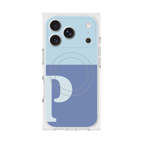 Premium Square Case with MagSafe［ Original - initial two tone - P blue ］