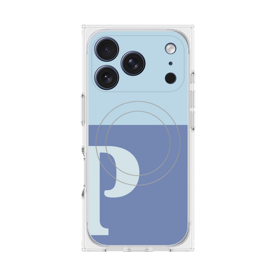 Premium Square Case with MagSafe［ Original - initial two tone - P blue ］