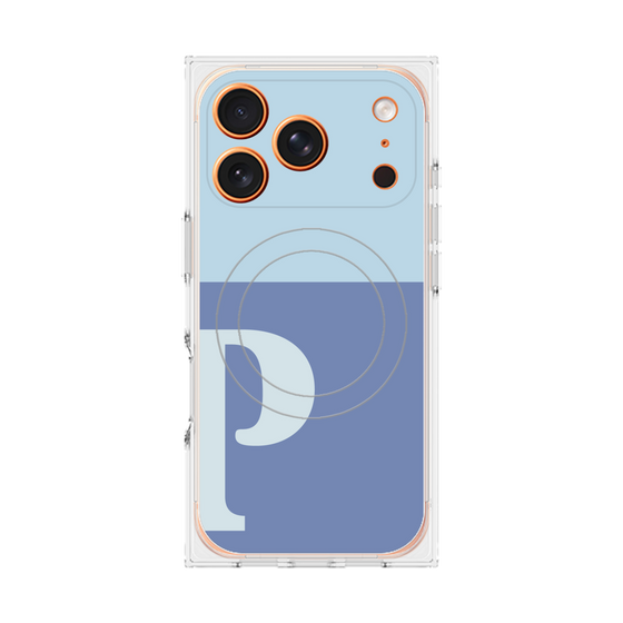 Premium Square Case with MagSafe［ Original - initial two tone - P blue ］