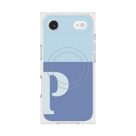 Premium Square Case with MagSafe［ Original - initial two tone - P blue ］