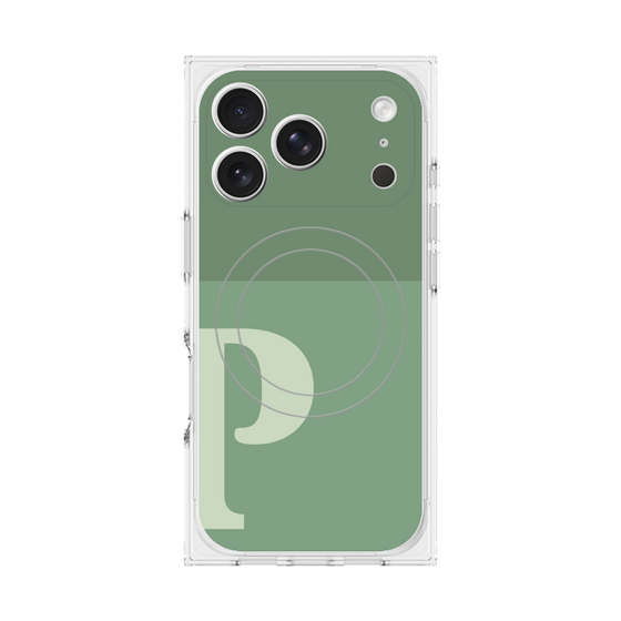 Premium Square Case with MagSafe［ Original - initial two tone - P green ］