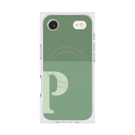 Premium Square Case with MagSafe［ Original - initial two tone - P green ］