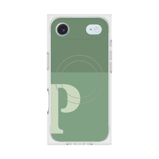 Premium Square Case with MagSafe［ Original - initial two tone - P green ］