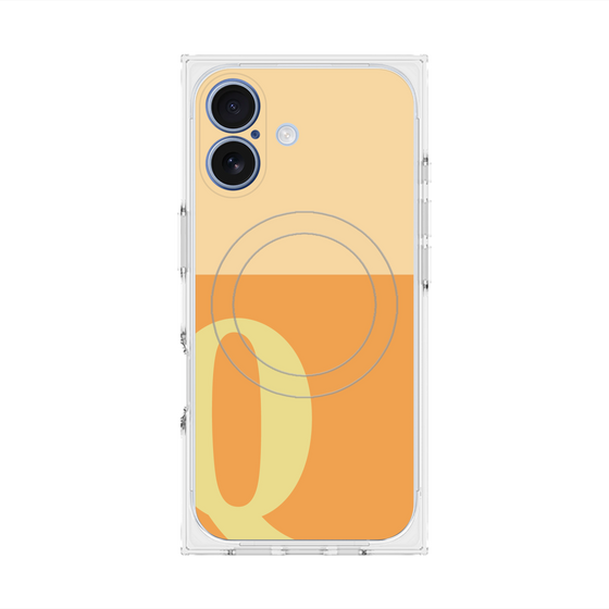 Premium Square Case with MagSafe［ Original - initial two tone - Q orange ］