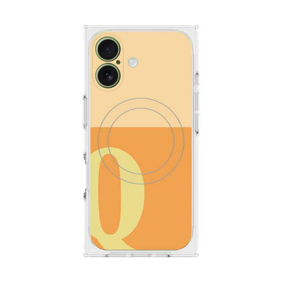 Premium Square Case with MagSafe［ Original - initial two tone - Q orange ］