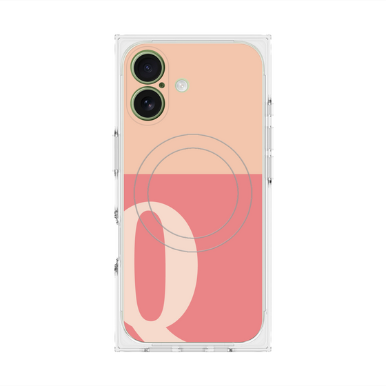 Premium Square Case with MagSafe［ Original - initial two tone - Q pink ］