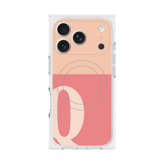 Premium Square Case with MagSafe［ Original - initial two tone - Q pink ］
