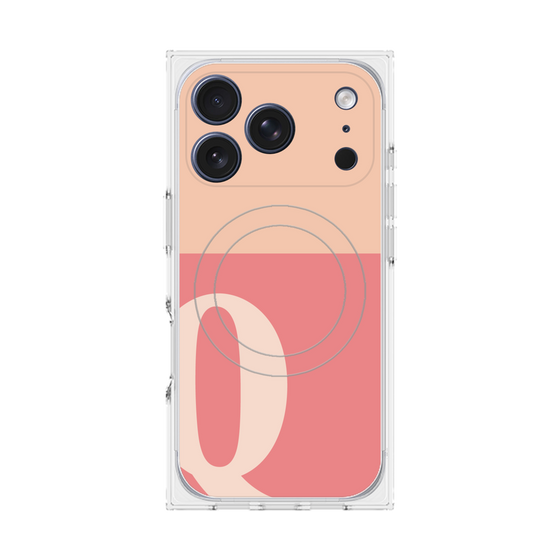 Premium Square Case with MagSafe［ Original - initial two tone - Q pink ］