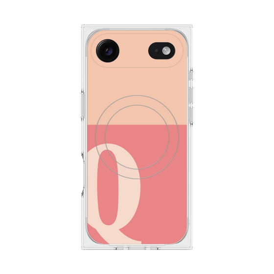 Premium Square Case with MagSafe［ Original - initial two tone - Q pink ］