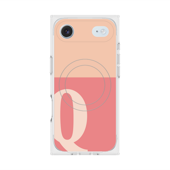 Premium Square Case with MagSafe［ Original - initial two tone - Q pink ］