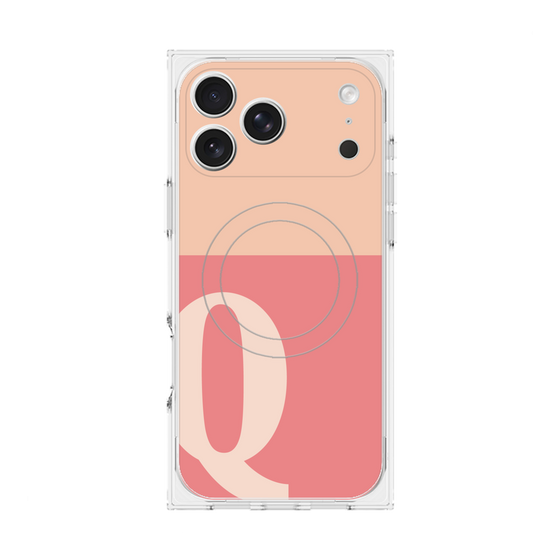 Premium Square Case with MagSafe［ Original - initial two tone - Q pink ］