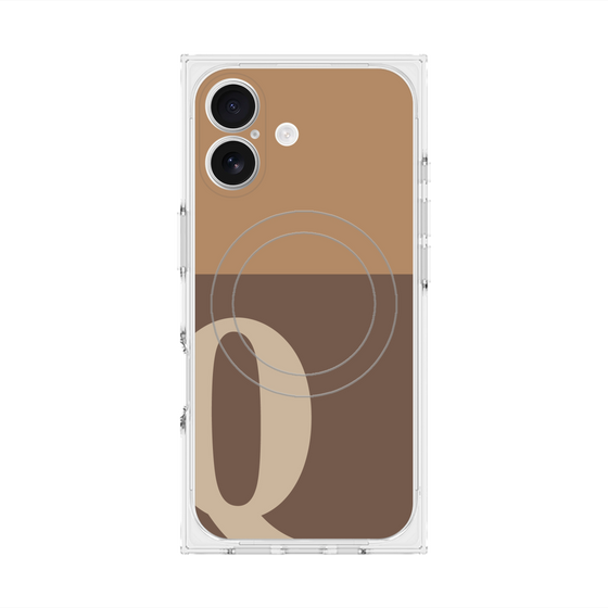 Premium Square Case with MagSafe［ Original - initial two tone - Q brown ］