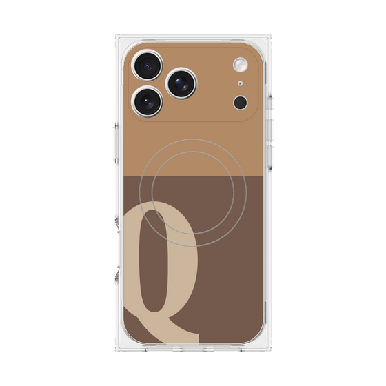 Premium Square Case with MagSafe［ Original - initial two tone - Q brown ］