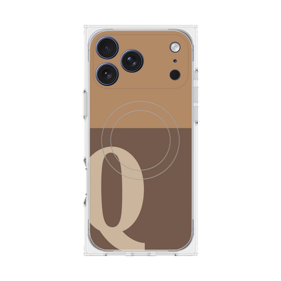 Premium Square Case with MagSafe［ Original - initial two tone - Q brown ］