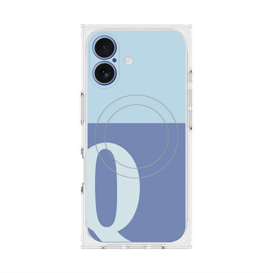 Premium Square Case with MagSafe［ Original - initial two tone - Q blue ］