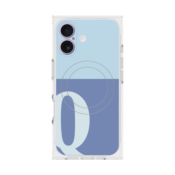 Premium Square Case with MagSafe［ Original - initial two tone - Q blue ］