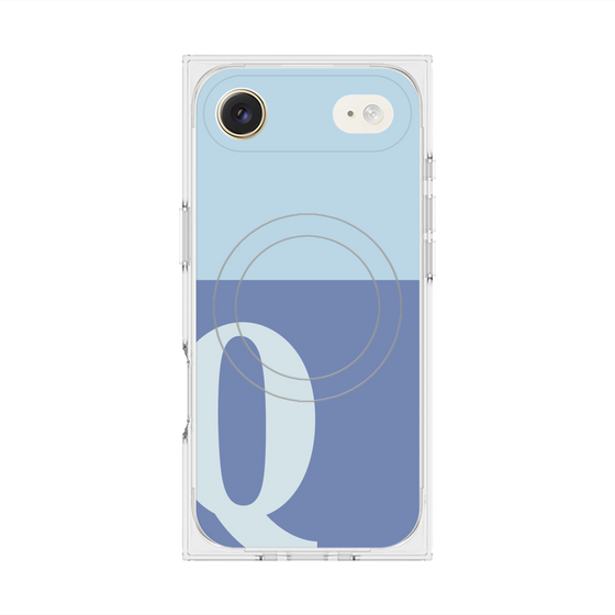 Premium Square Case with MagSafe［ Original - initial two tone - Q blue ］