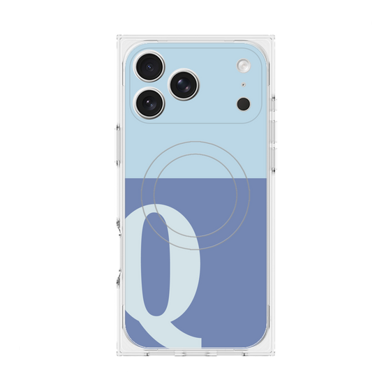 Premium Square Case with MagSafe［ Original - initial two tone - Q blue ］