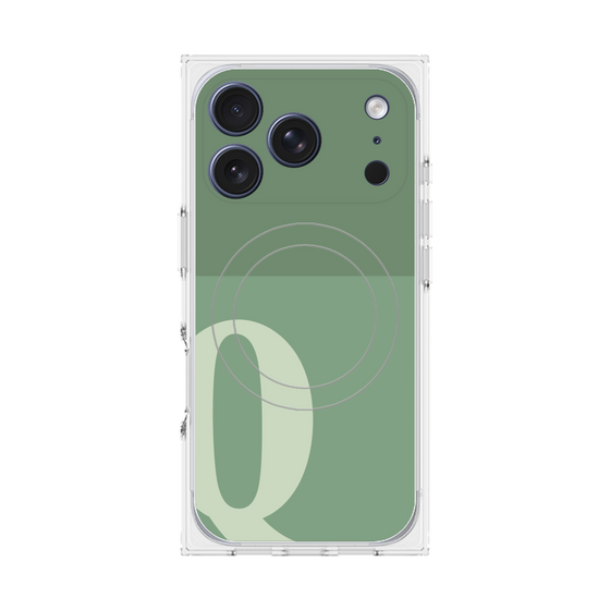 Premium Square Case with MagSafe［ Original - initial two tone - Q green ］