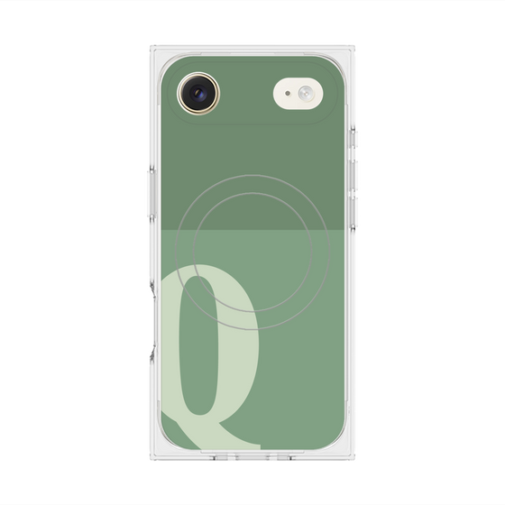 Premium Square Case with MagSafe［ Original - initial two tone - Q green ］