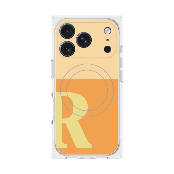Premium Square Case with MagSafe［ Original - initial two tone - R orange ］