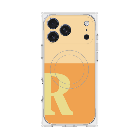 Premium Square Case with MagSafe［ Original - initial two tone - R orange ］